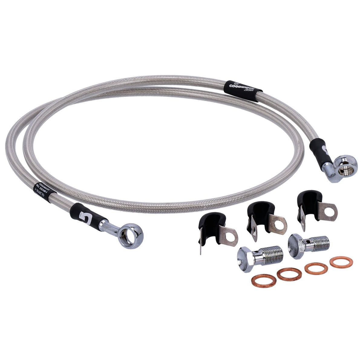 MCS by Goodridge brake line front, stainless clear coated