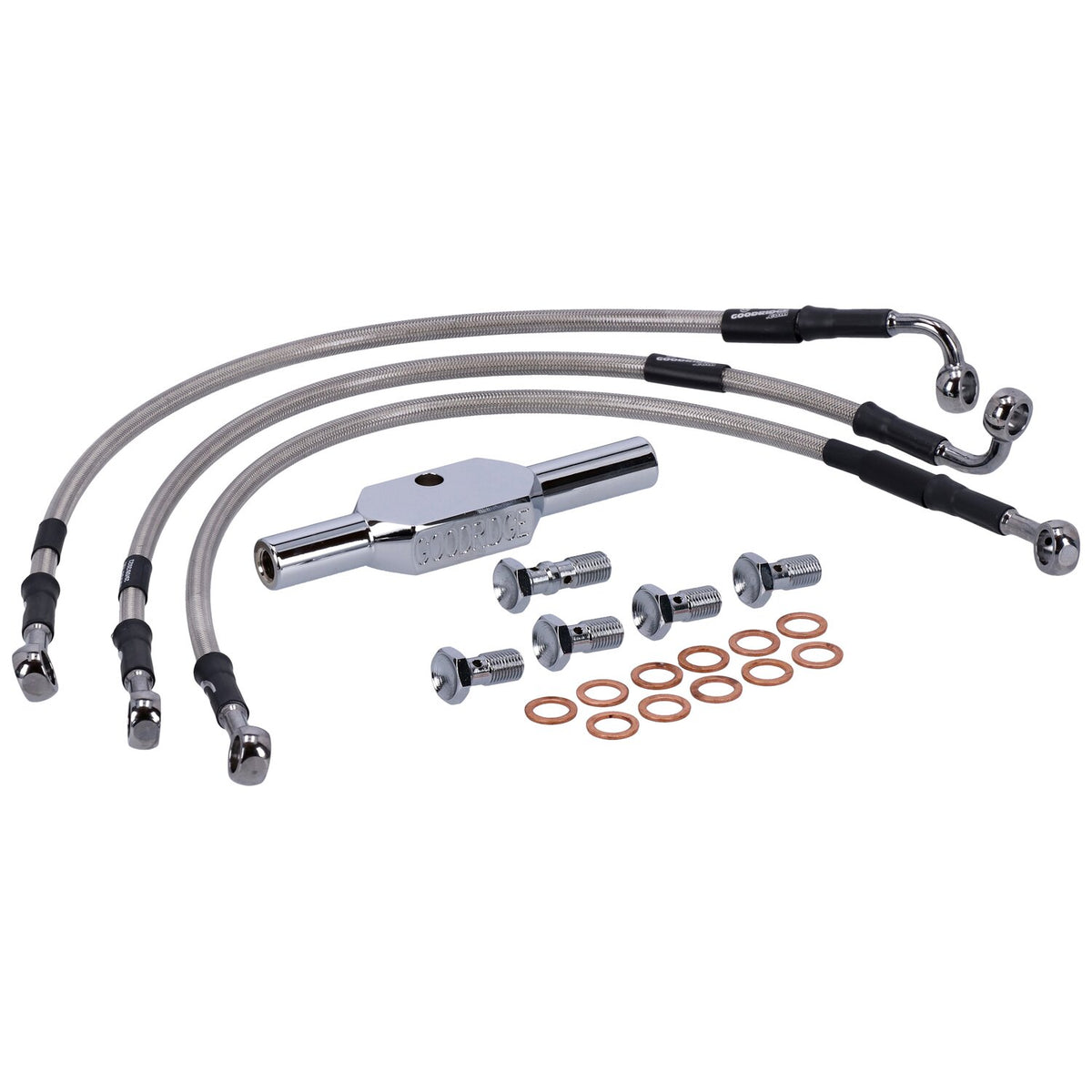 MCS by Goodridge brake line front, stainless clear coated
