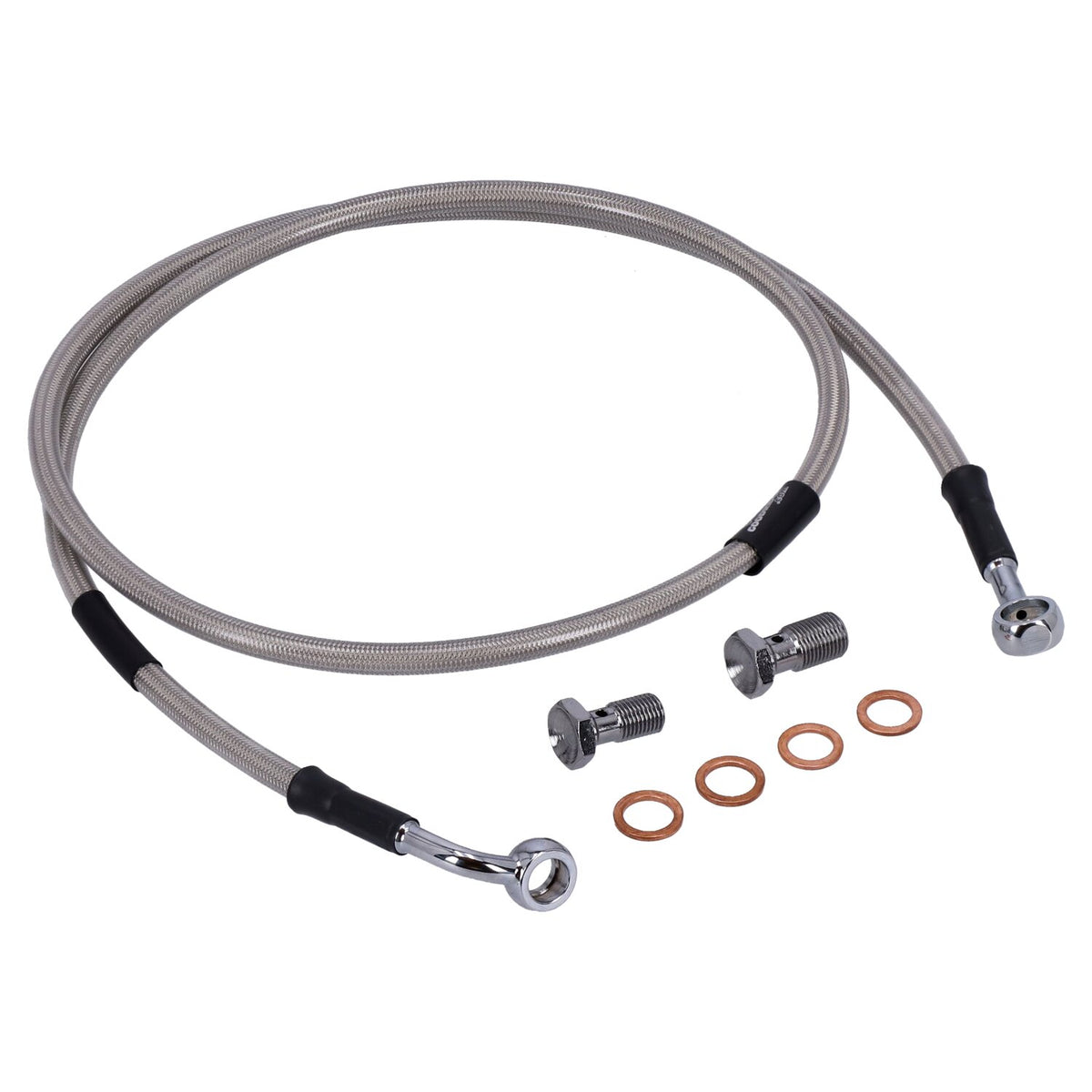MCS by Goodridge brake line front, stainless clear coated