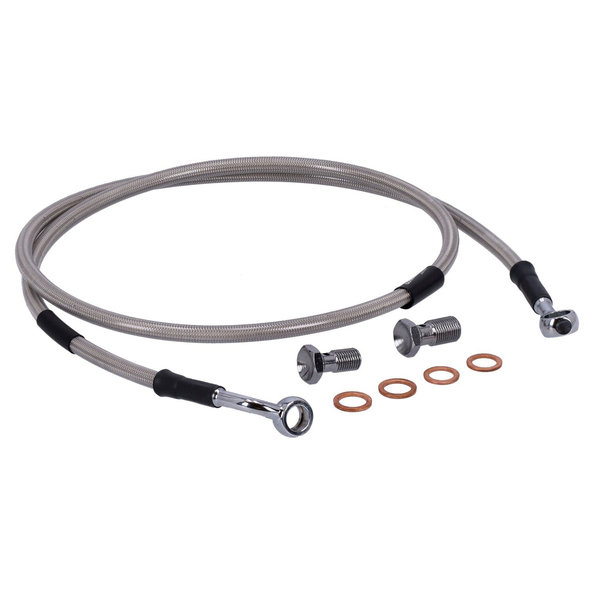MCS by Goodridge brake line front, stainless clear coated