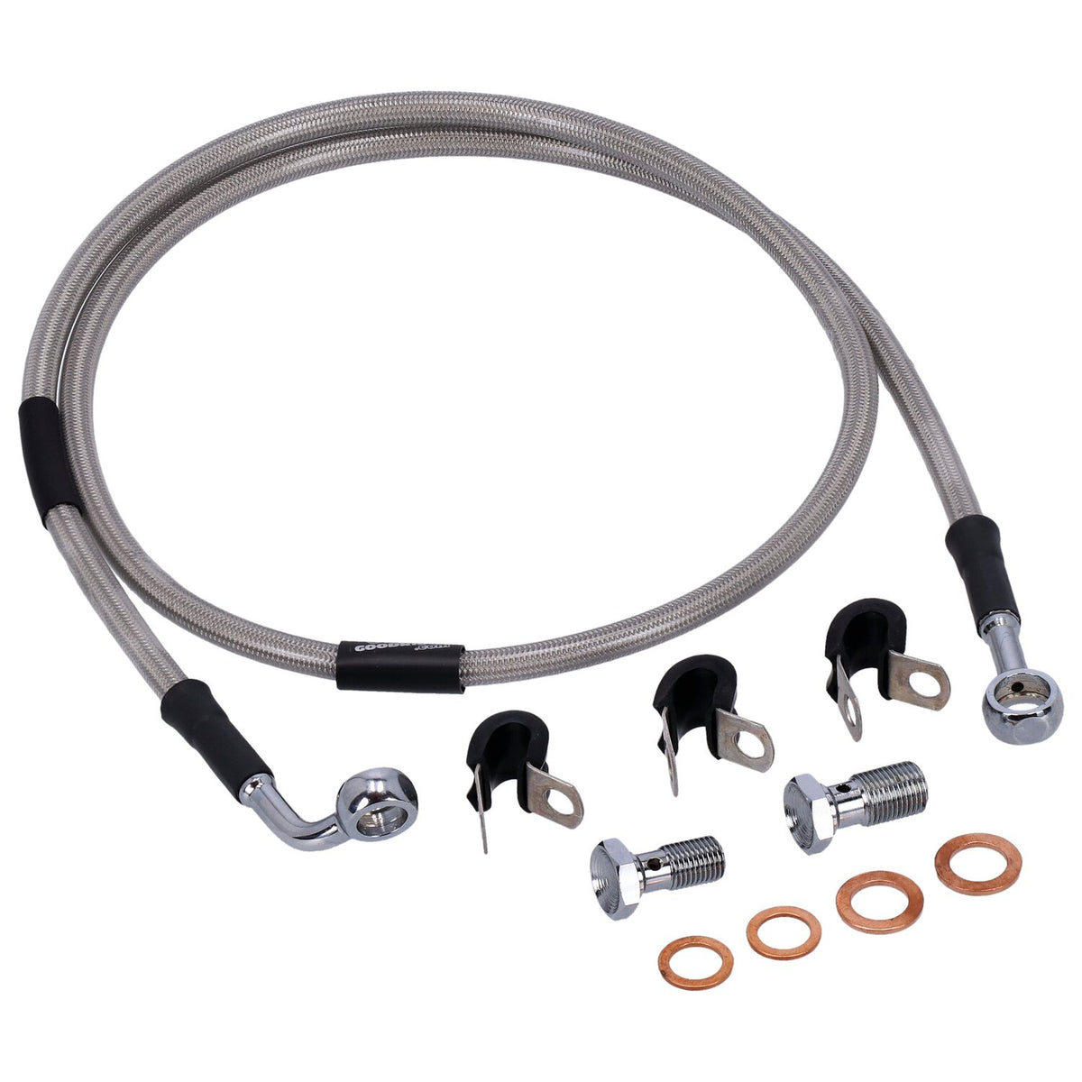 MCS by Goodridge brake line front, stainless clear coated