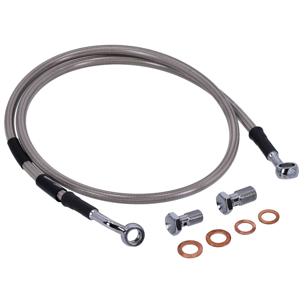 MCS by Goodridge brake line front, stainless clear coated