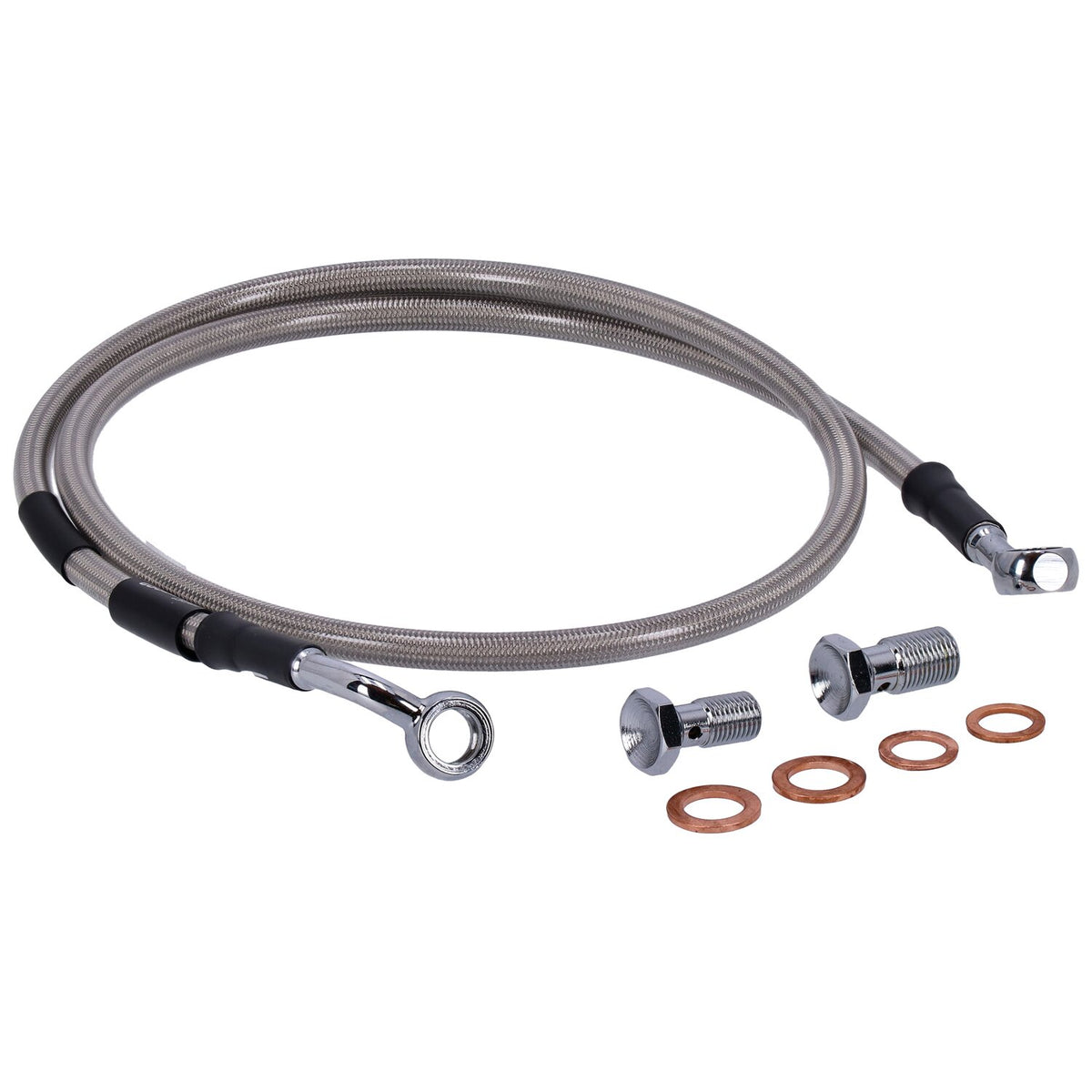 MCS by Goodridge brake line front, stainless clear coated