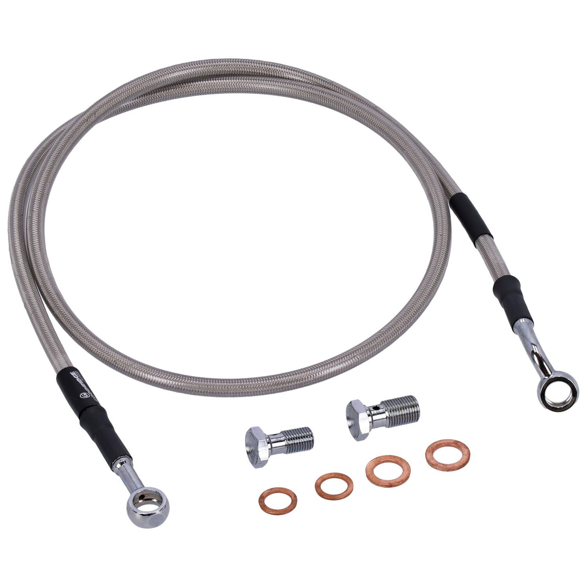 MCS by Goodridge brake line front, stainless clear coated