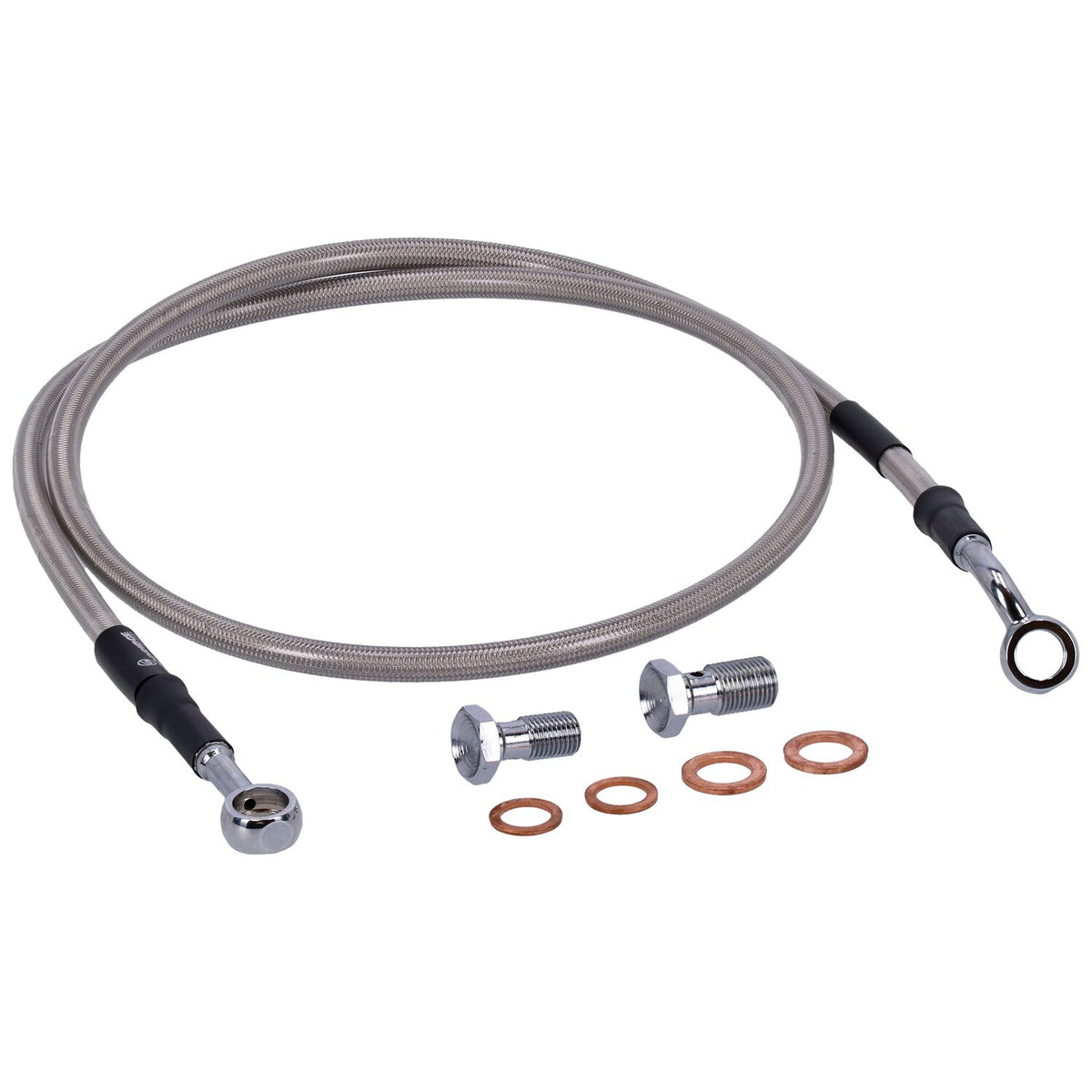 MCS by Goodridge brake line front, stainless clear coated