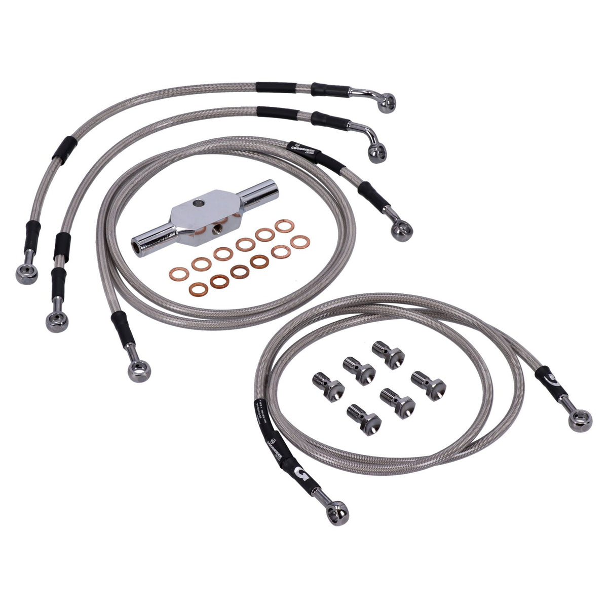 MCS by Goodridge brake line front, stainless clear coated