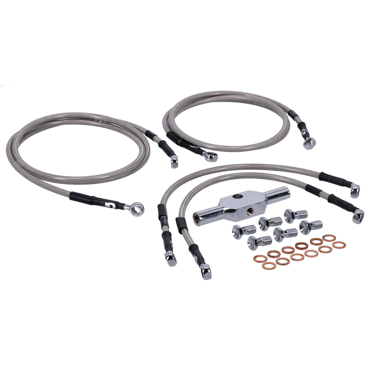 MCS by Goodridge brake line front, stainless clear coated