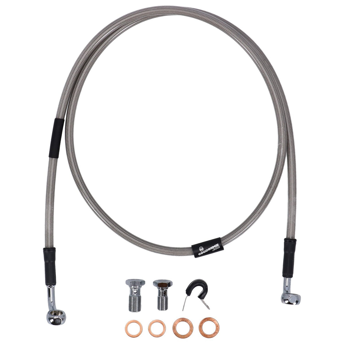 MCS by Goodridge brake line front, stainless clear coated