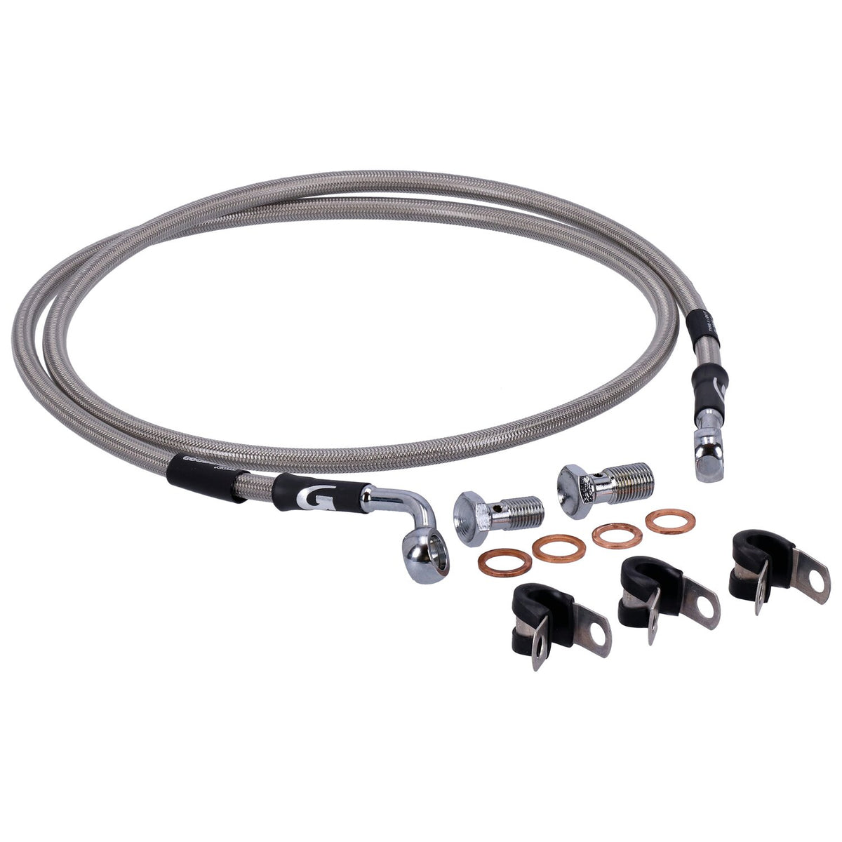 MCS by Goodridge brake line front, stainless clear coated