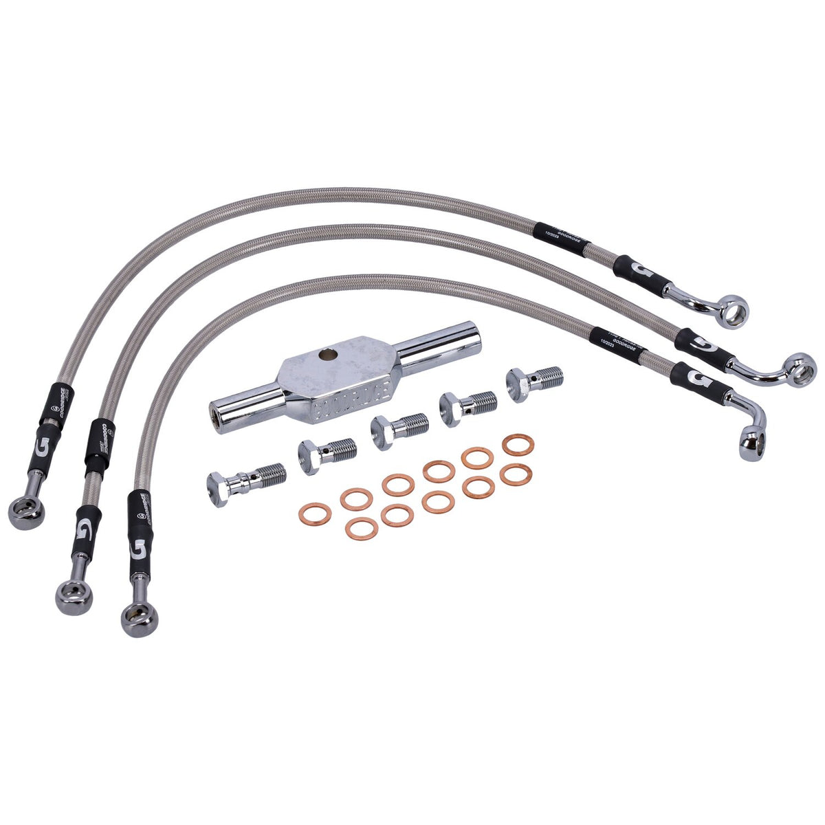 MCS by Goodridge brake line front, stainless clear coated