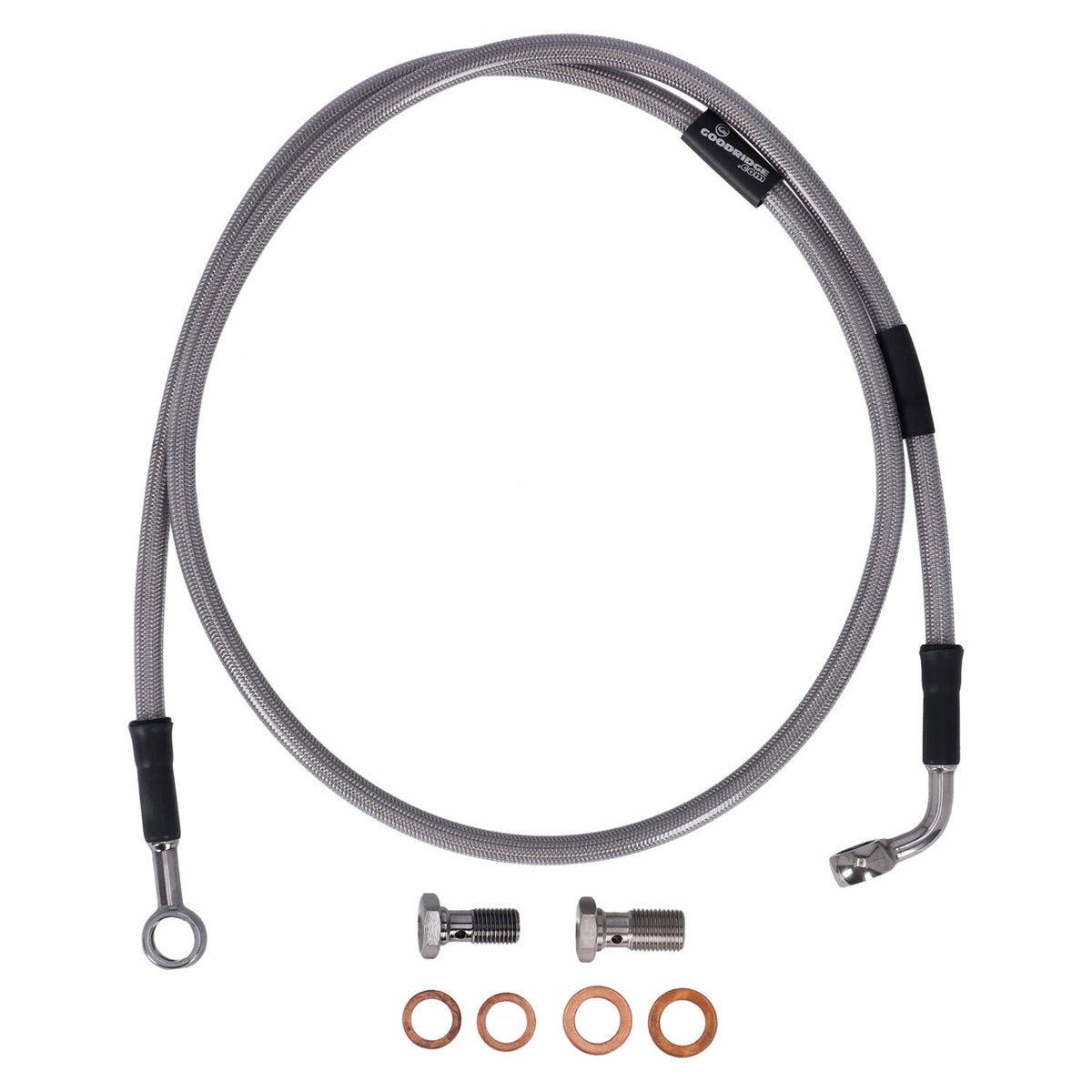 MCS by Goodridge brake line front, stainless clear coated