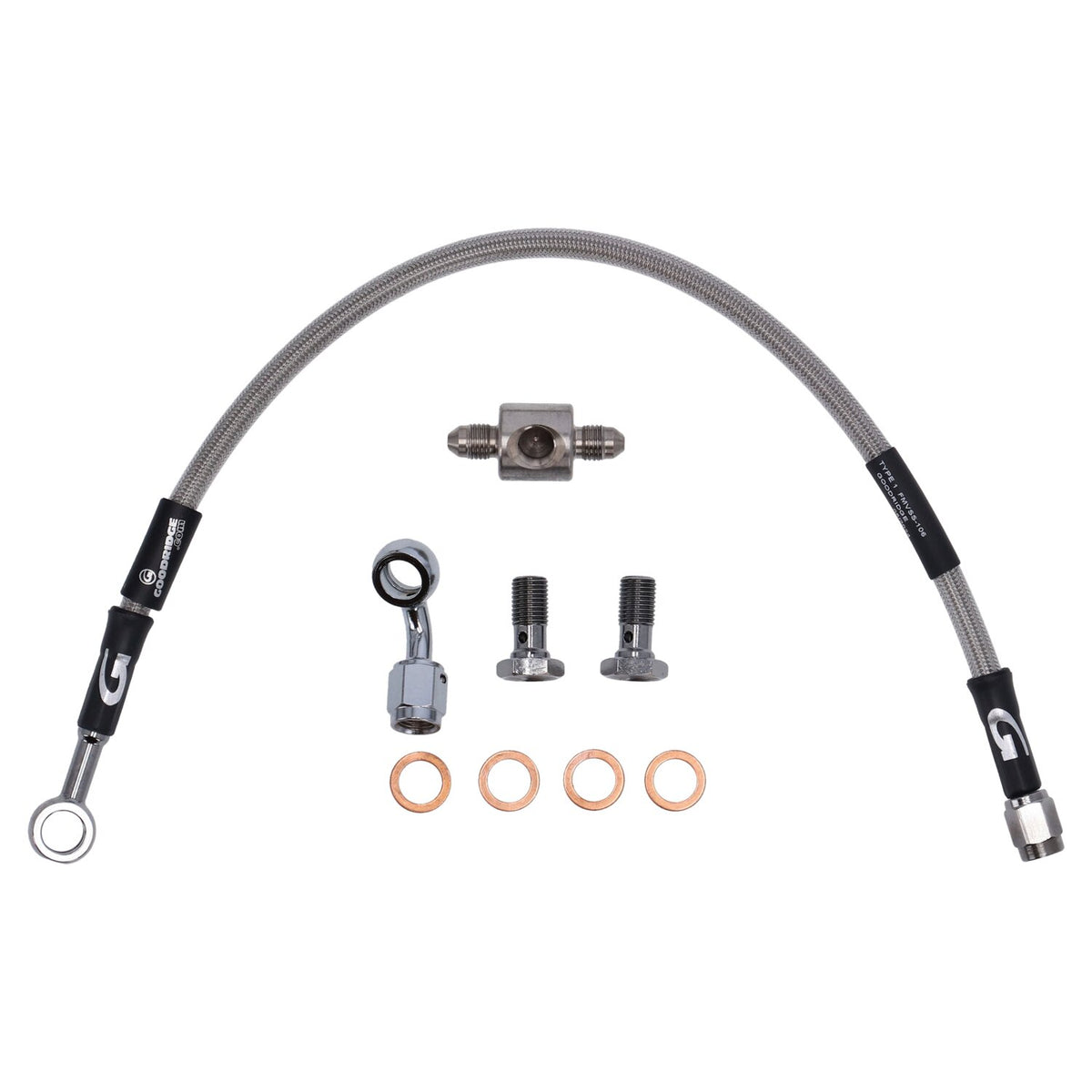 MCS by Goodridge brake line rear, stainless clear coated