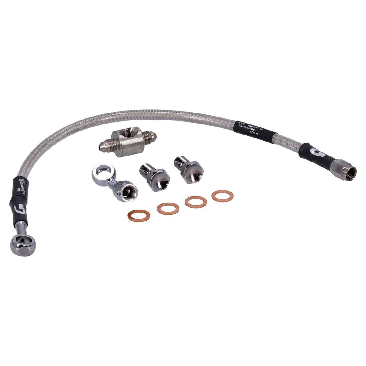 MCS by Goodridge brake line rear, stainless clear coated