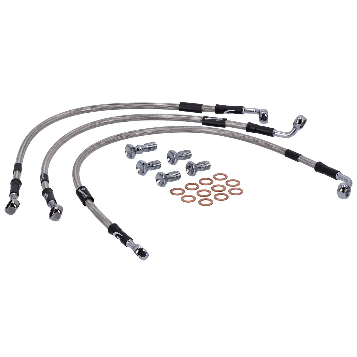MCS by Goodridge brake line front, stainless clear coated