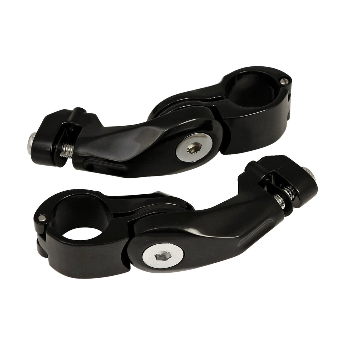 Engine guard, angled foot peg mount kit. short. Black