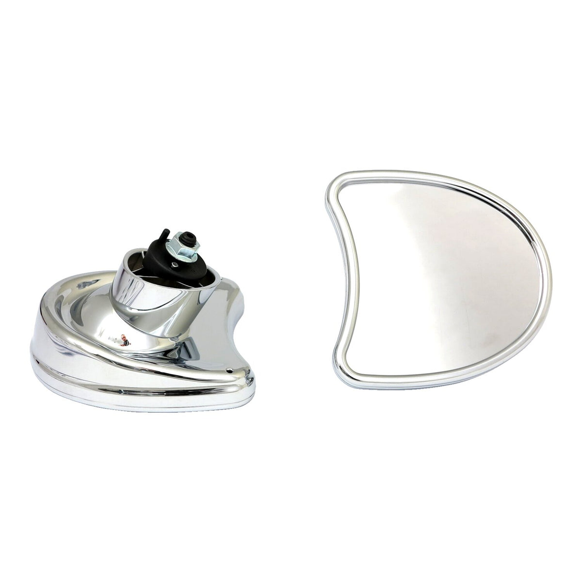 Touring fairing mount mirror kit. Single vision, chrome