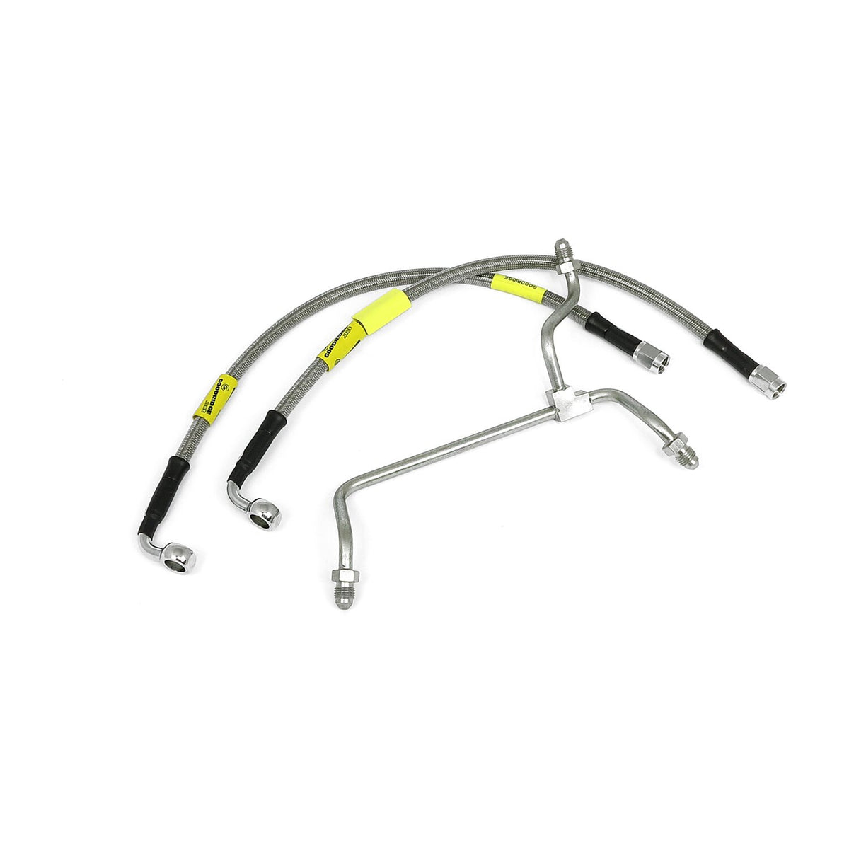MCS by Goodridge brake line front, stainless clear coated
