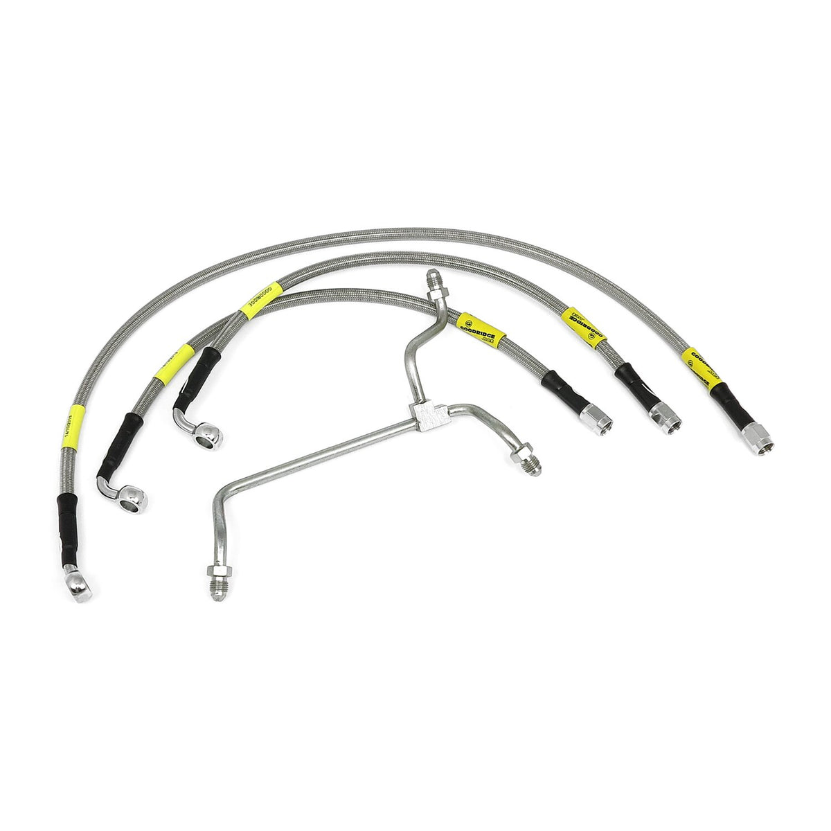 MCS by Goodridge brake line front, stainless clear coated