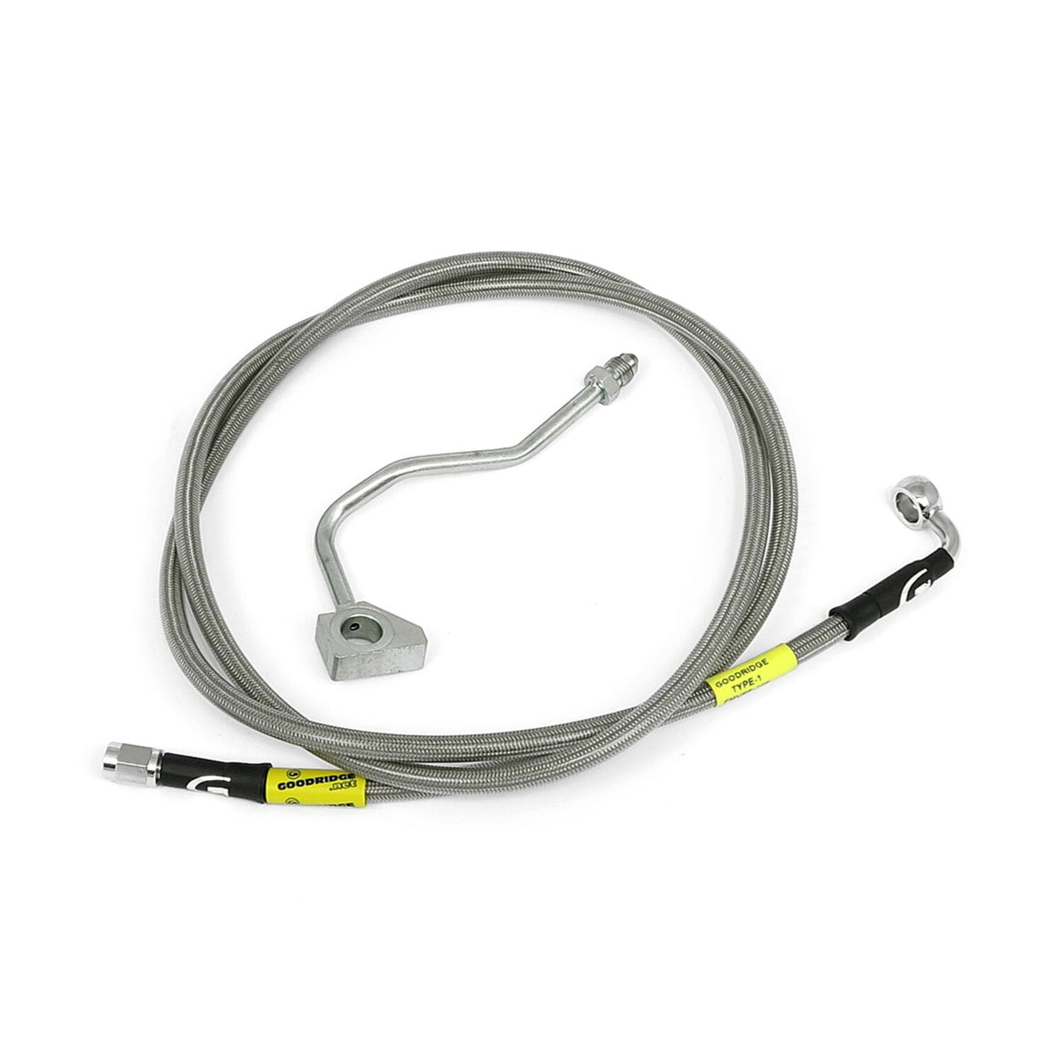 MCS by Goodridge brake line front, stainless clear coated