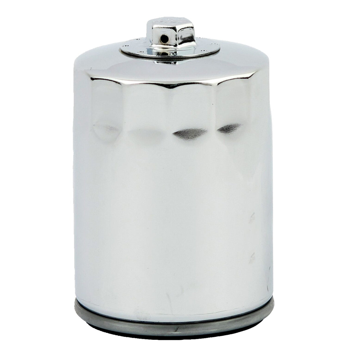 MCS, spin-on oil filter, with top nut for M8. Chrome