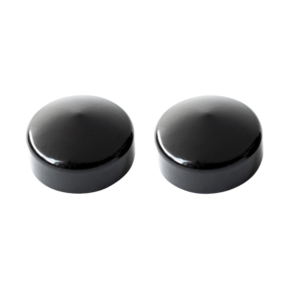 Killer Custom, fork tube cap bolt covers. Gloss black