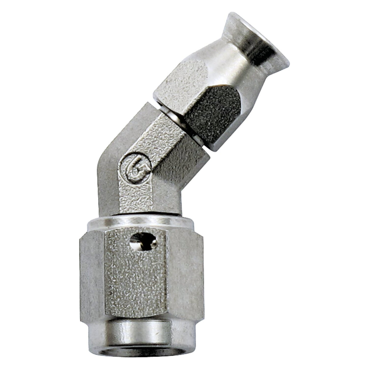 Goodridge hose end 45 degrees. Stainless