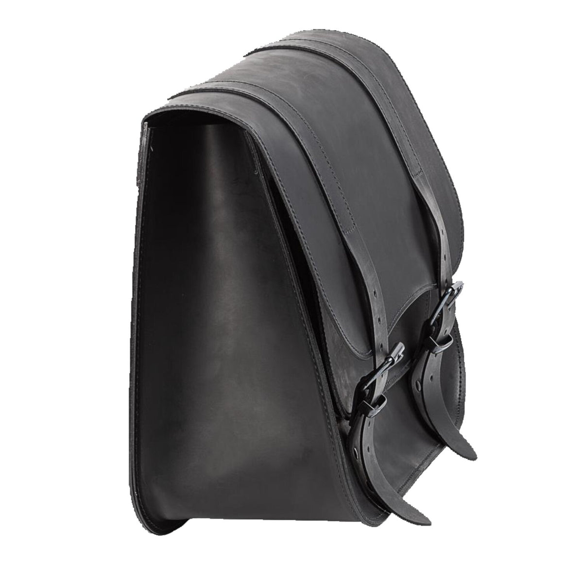MCS, single leather saddlebag 'Postman'. 30 liters. Black