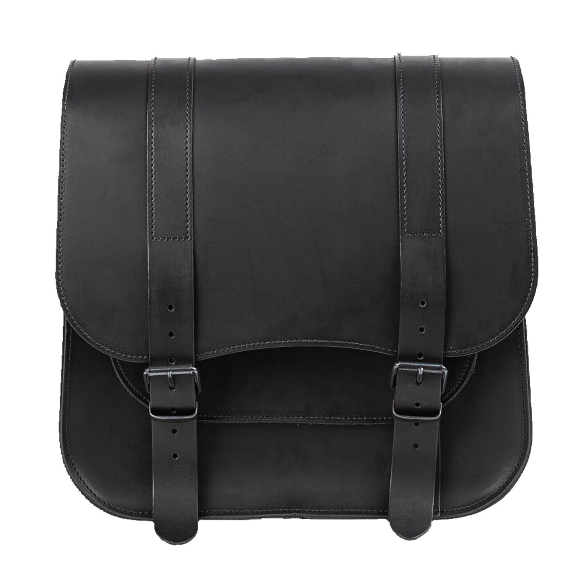 MCS, single leather saddlebag 'Postman'. 30 liters. Black