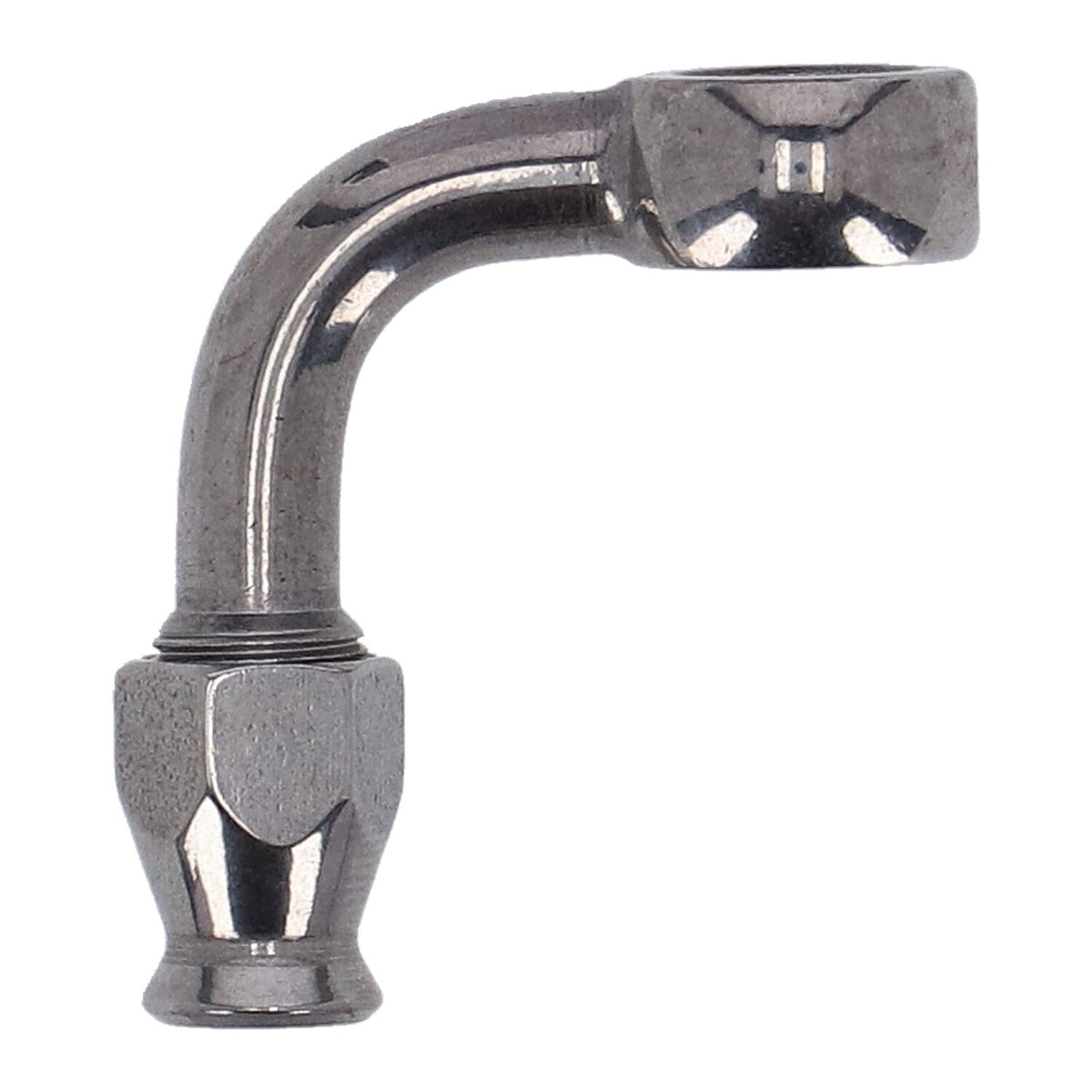 Goodridge, 3/8" (10mm) banjo fitting 90 degree bend. SS