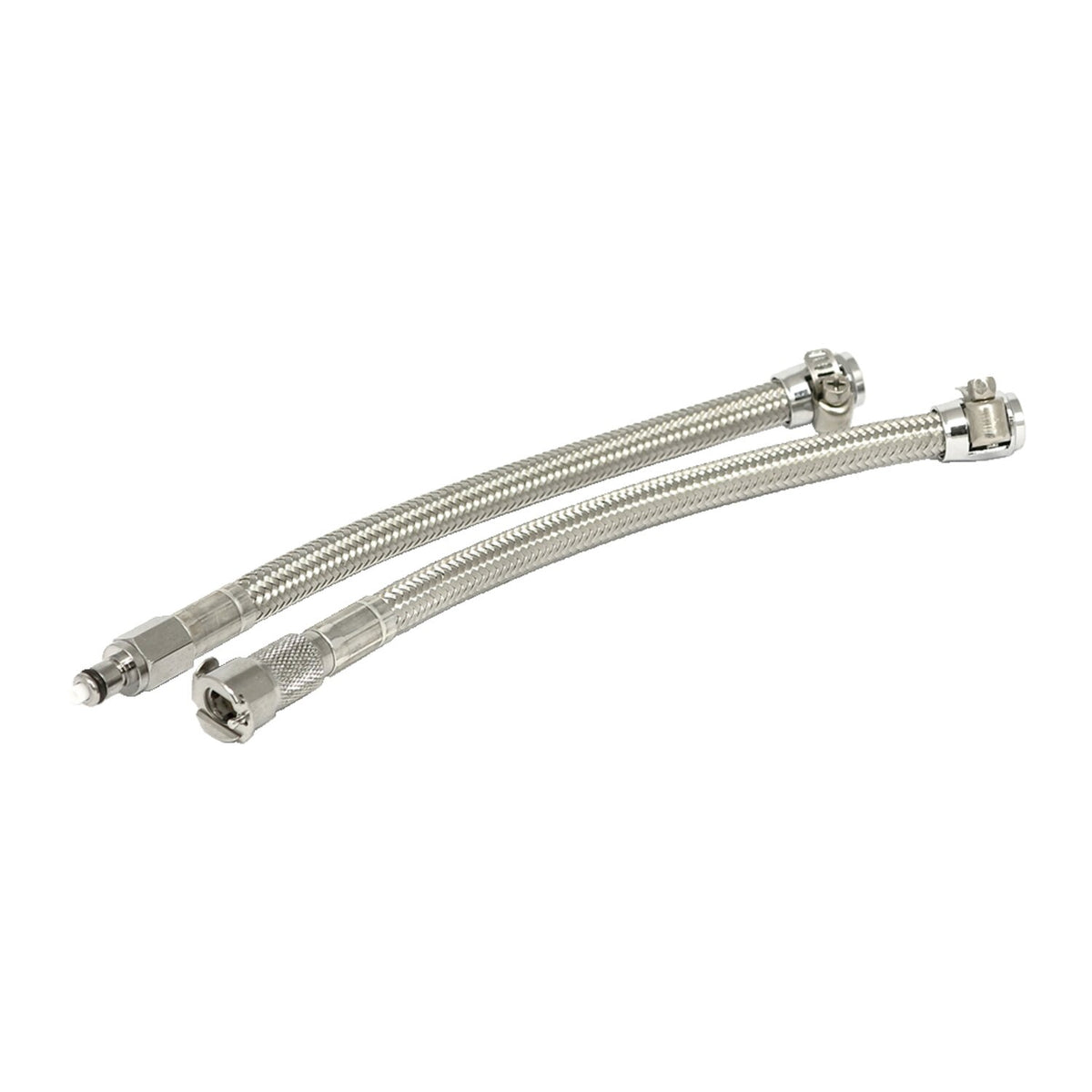 Goodridge, QD fuel crossover line clear braided stainless