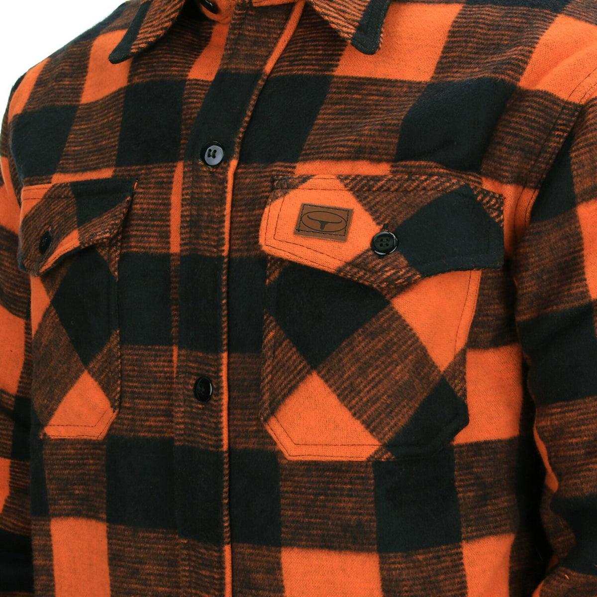 Lumberjack flannel shirt checkered orange/black