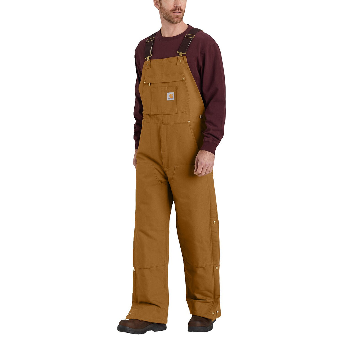 Carhartt Duck insulated bib overall carhartt brown