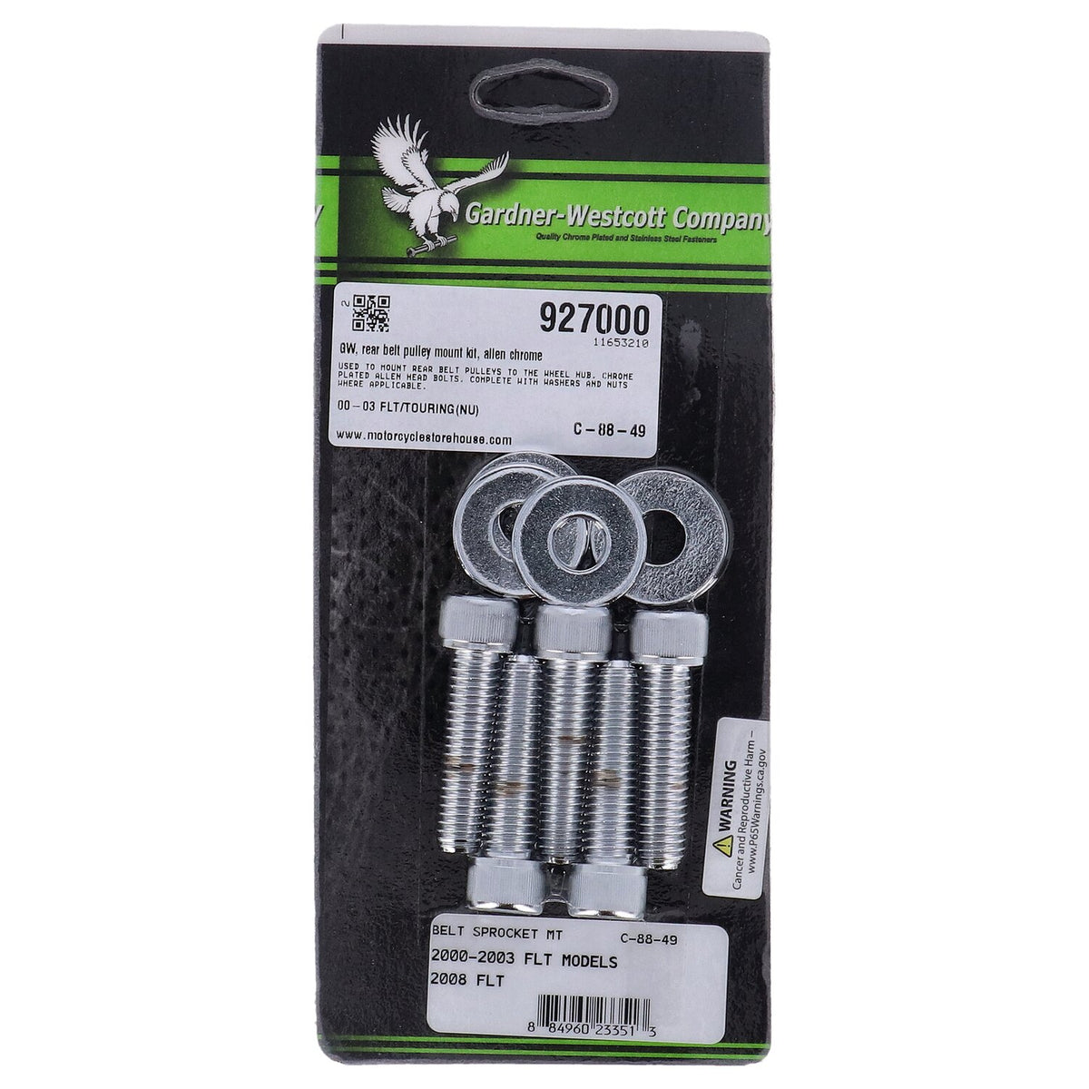 GW, rear belt pulley mount kit, allen chrome