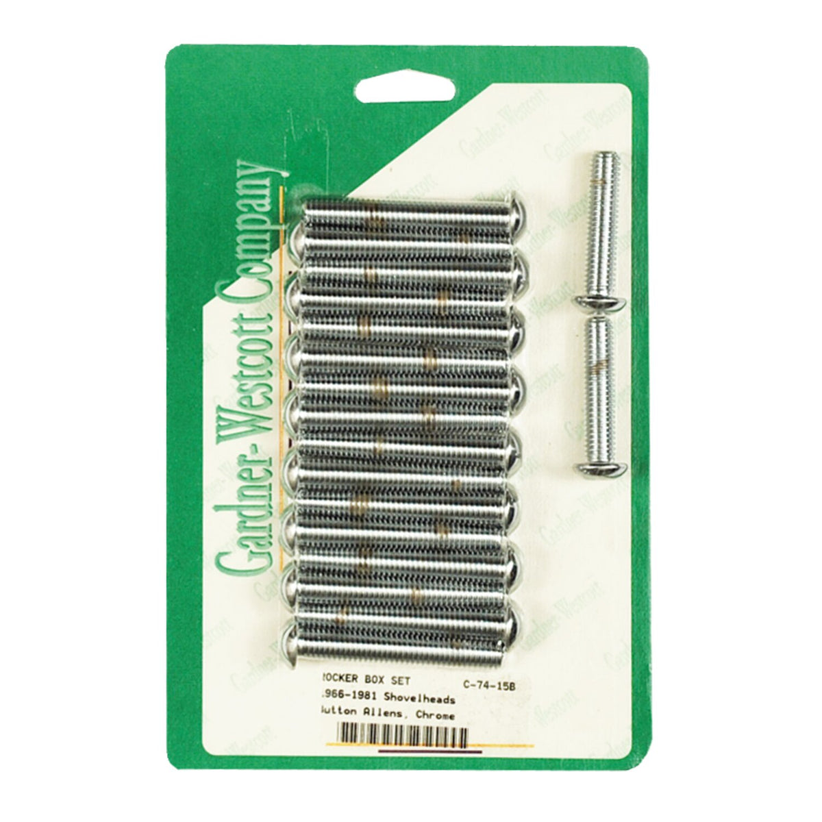 GW, Shovel rocker box bolt kit. Buttonhead, chrome