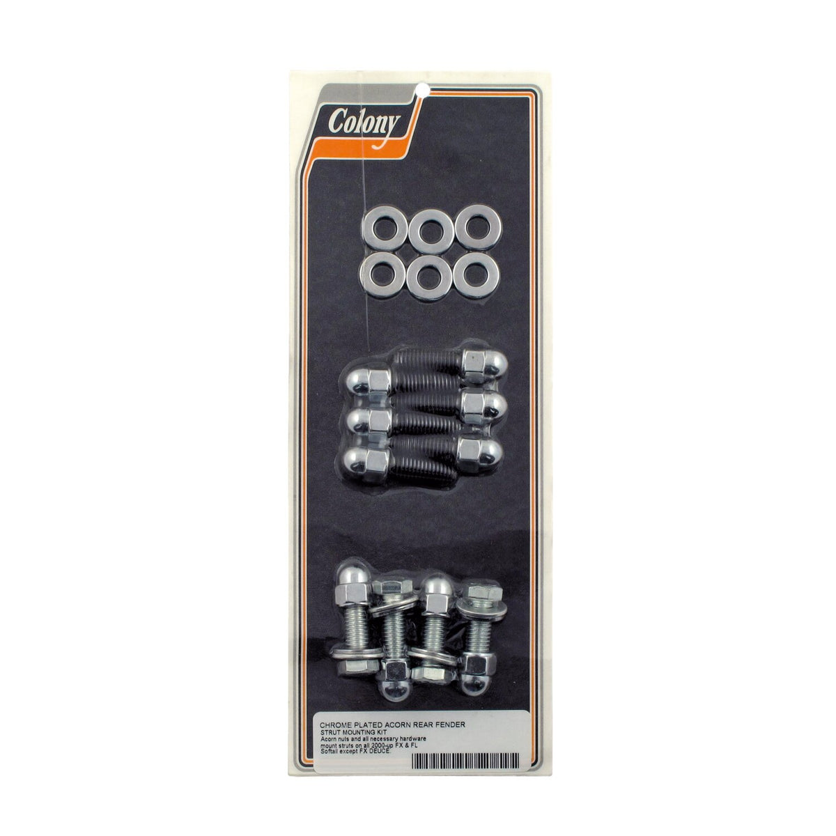 Colony, fender strut mount kit. Chrome