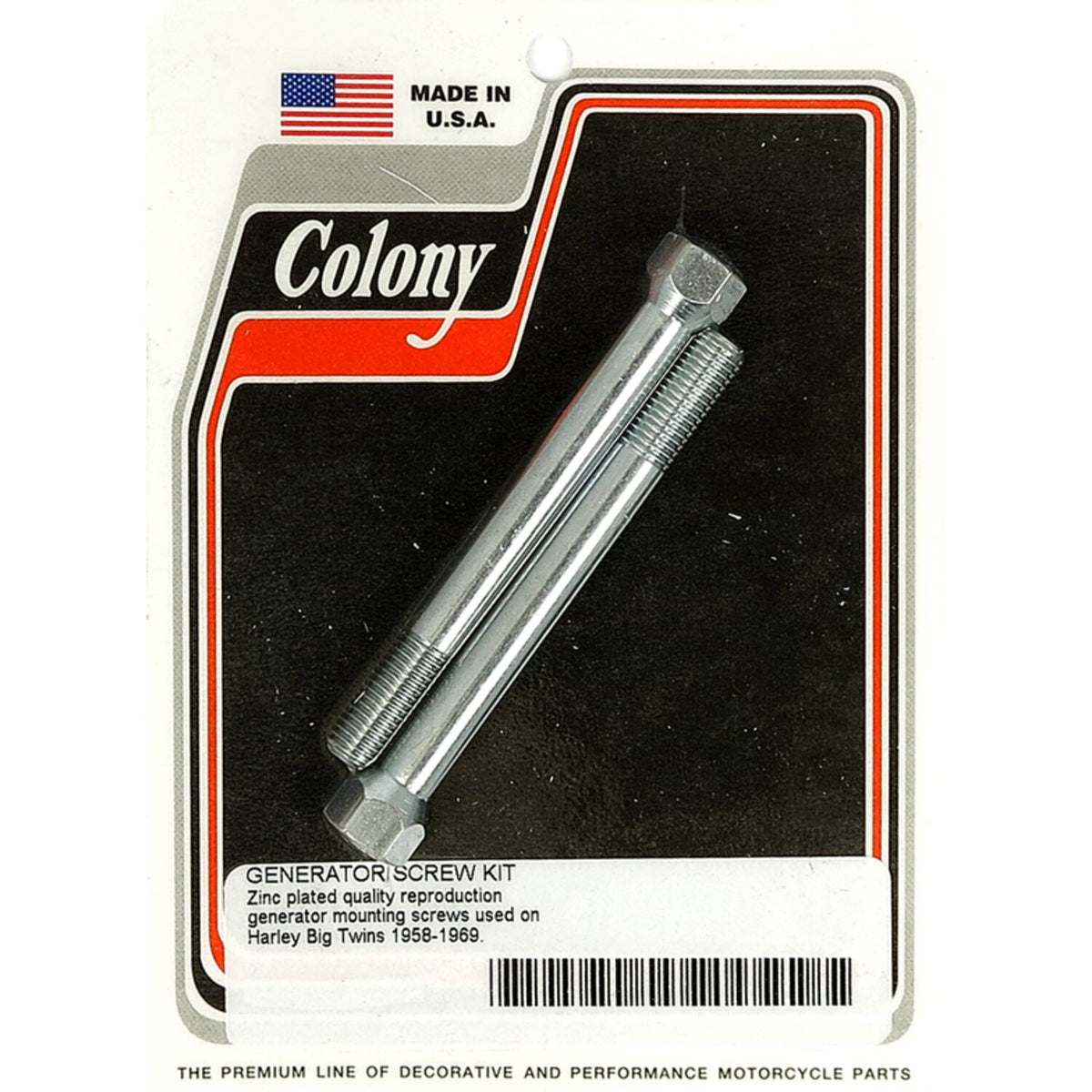 Colony, generator mount kit. Zinc. OEM style