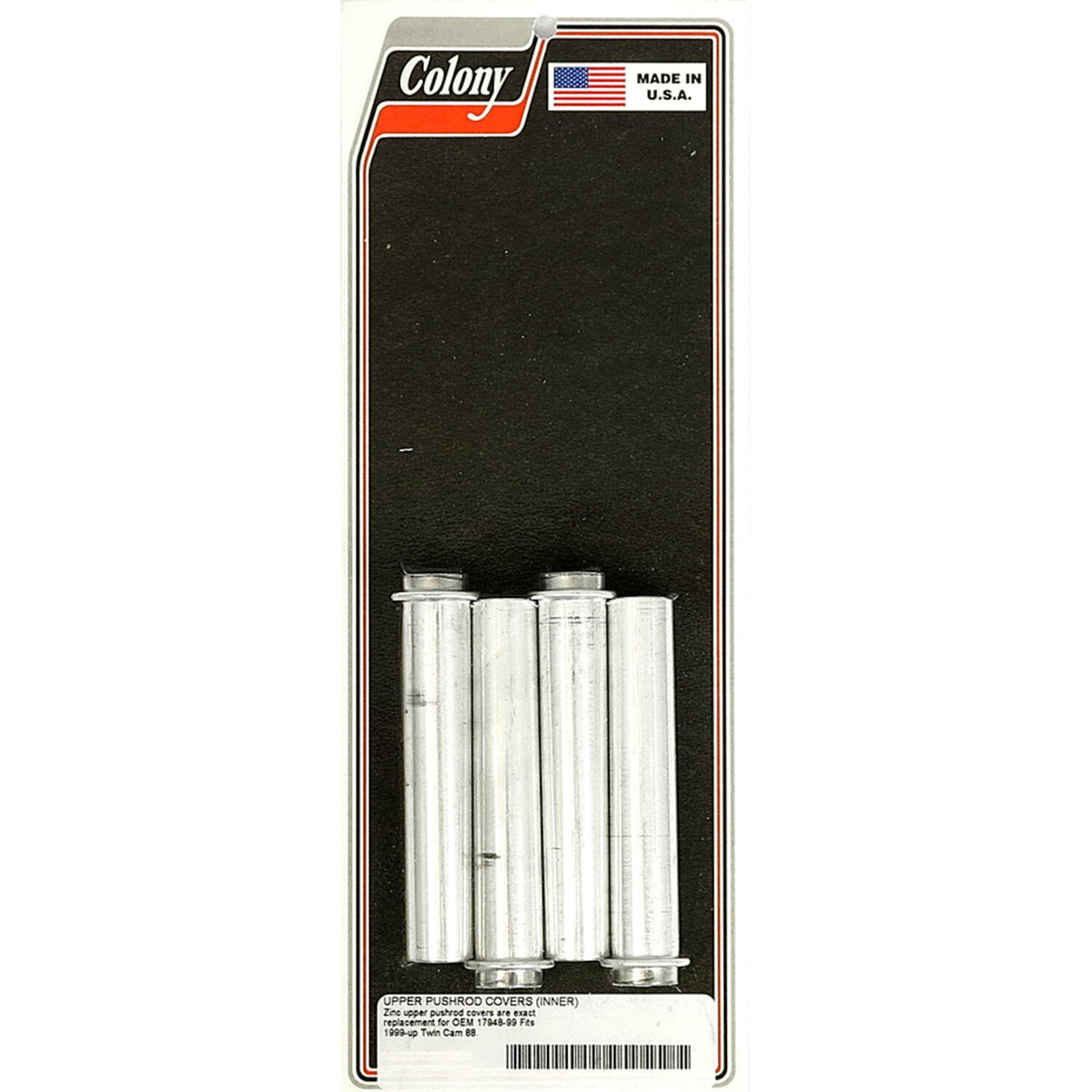 Colony, inner pushrod cover tube set. Zinc