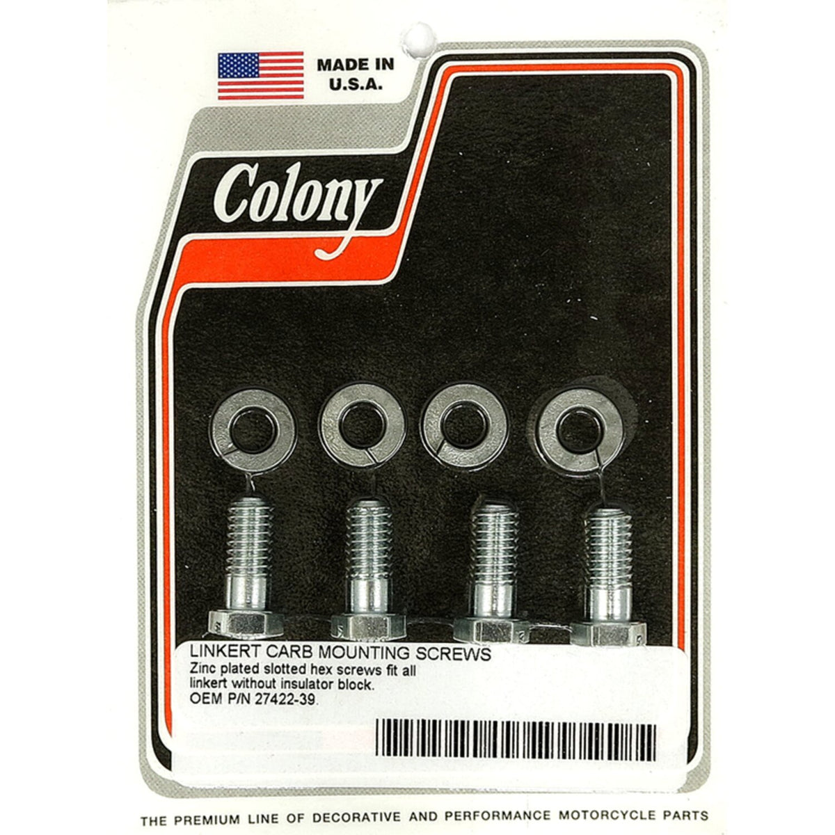 Colony, mount bolt Linkert carburetor. Standard length