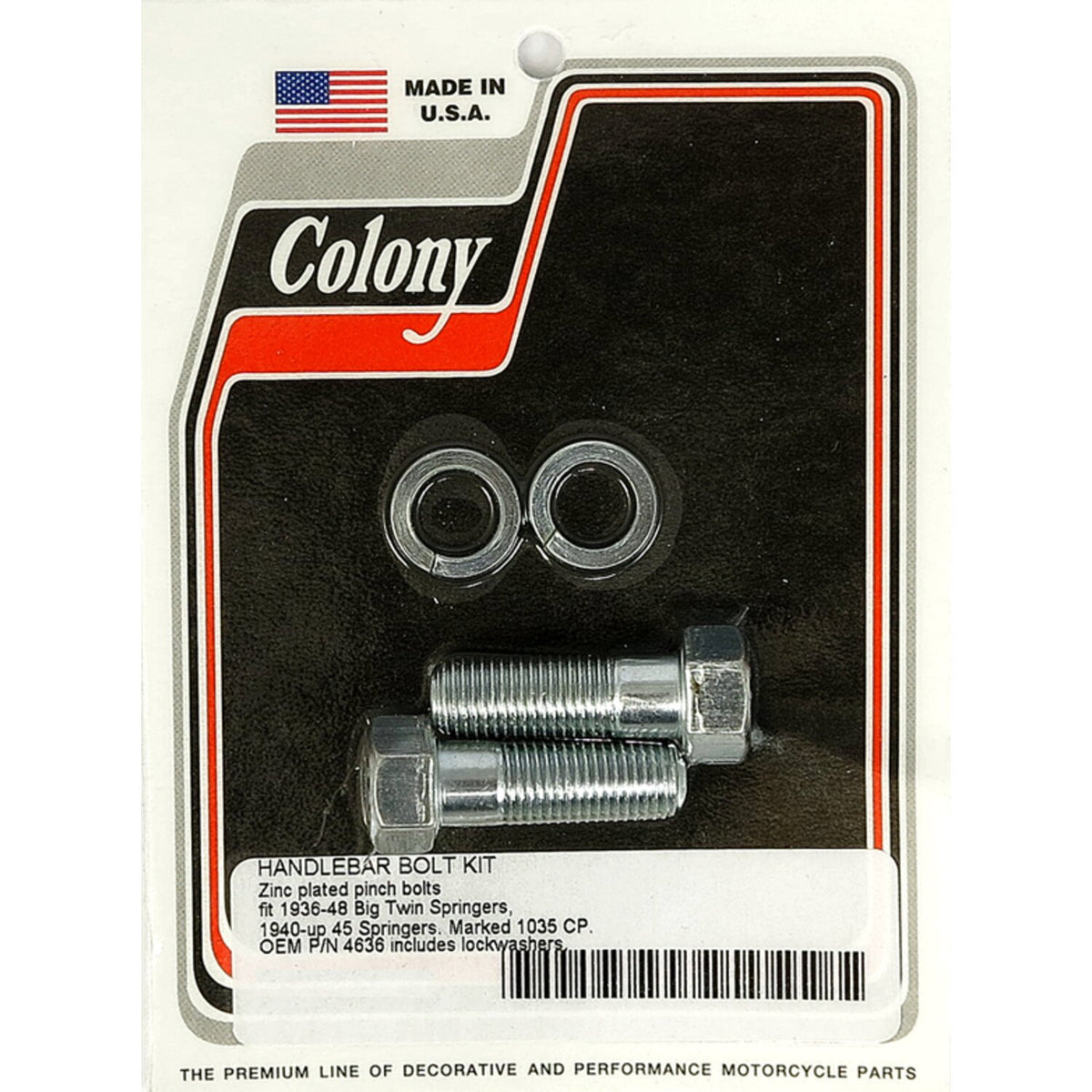 Colony springer handlebar pinch bolts