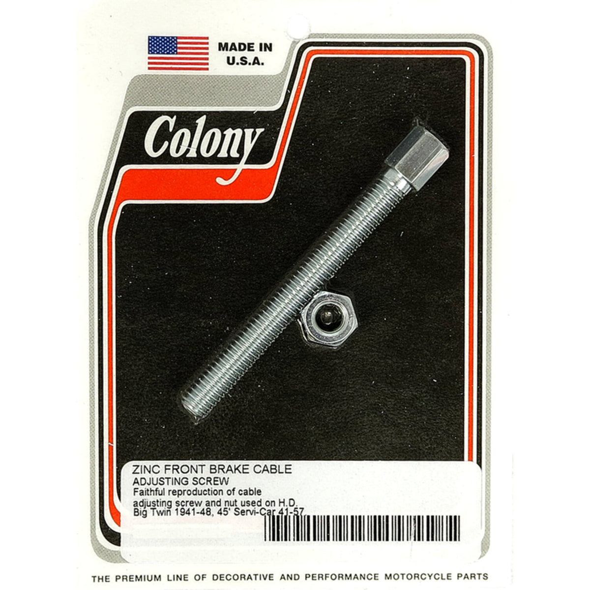 Colony, front brake cable adjuster. Zinc