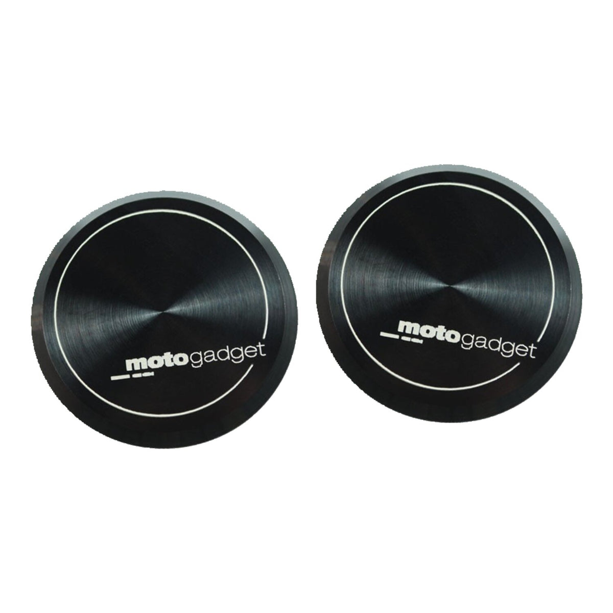 Motogadget, end caps for mo.grip handlebar grip set. Black