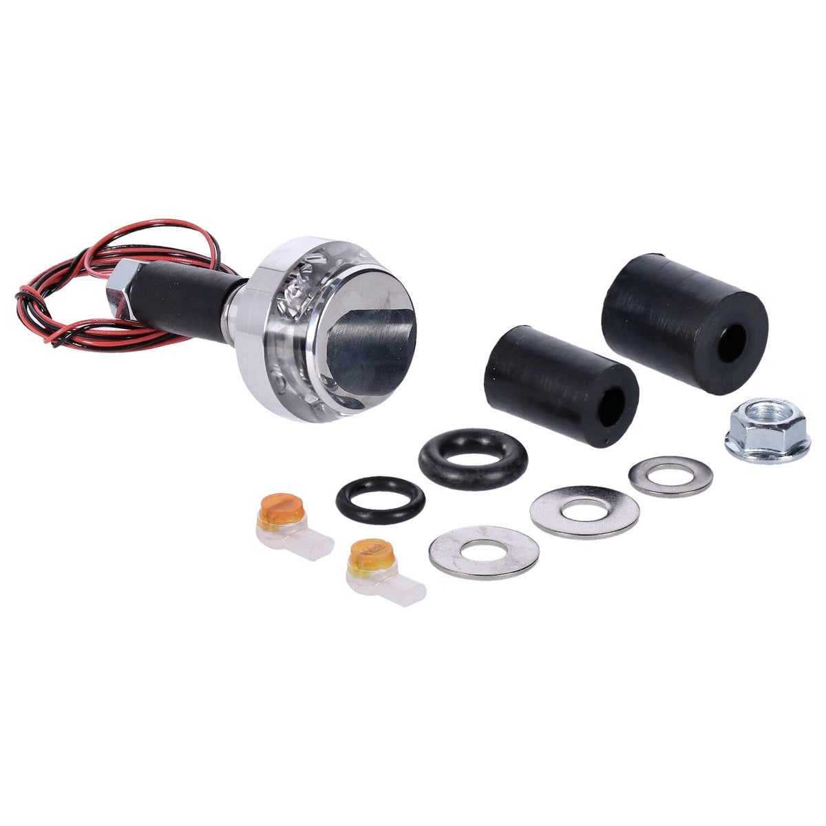 Motogadget, mo.blaze disc LED turn signal. Polished, left