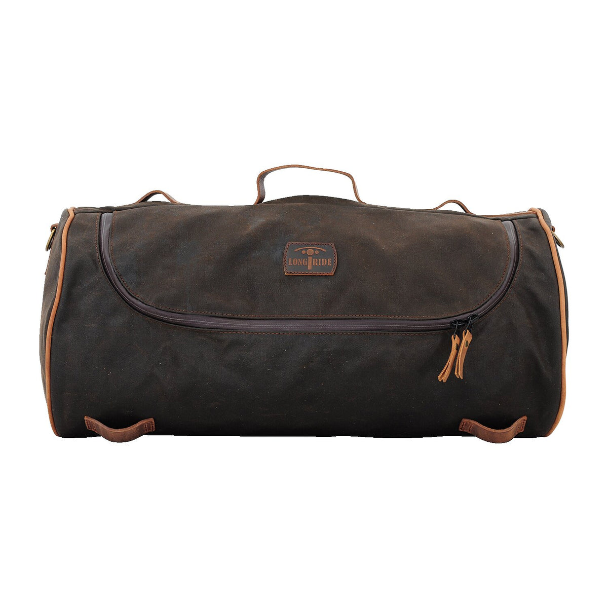 LongRide, roll bag waxed cotton wide. Khaki wax