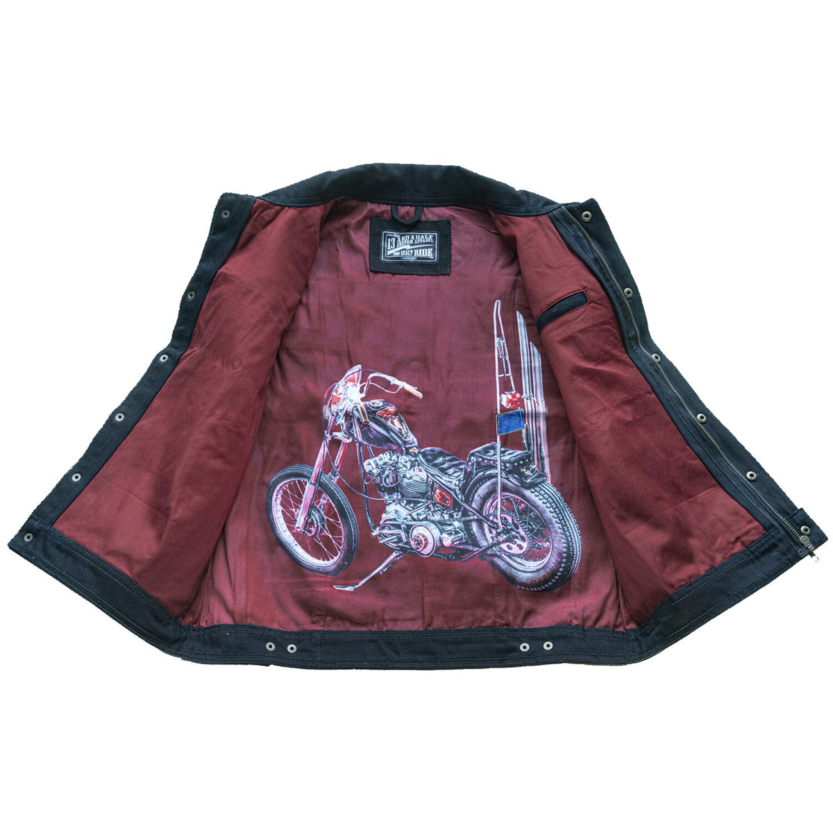 13 1/2 Rain Splitter denim vest black