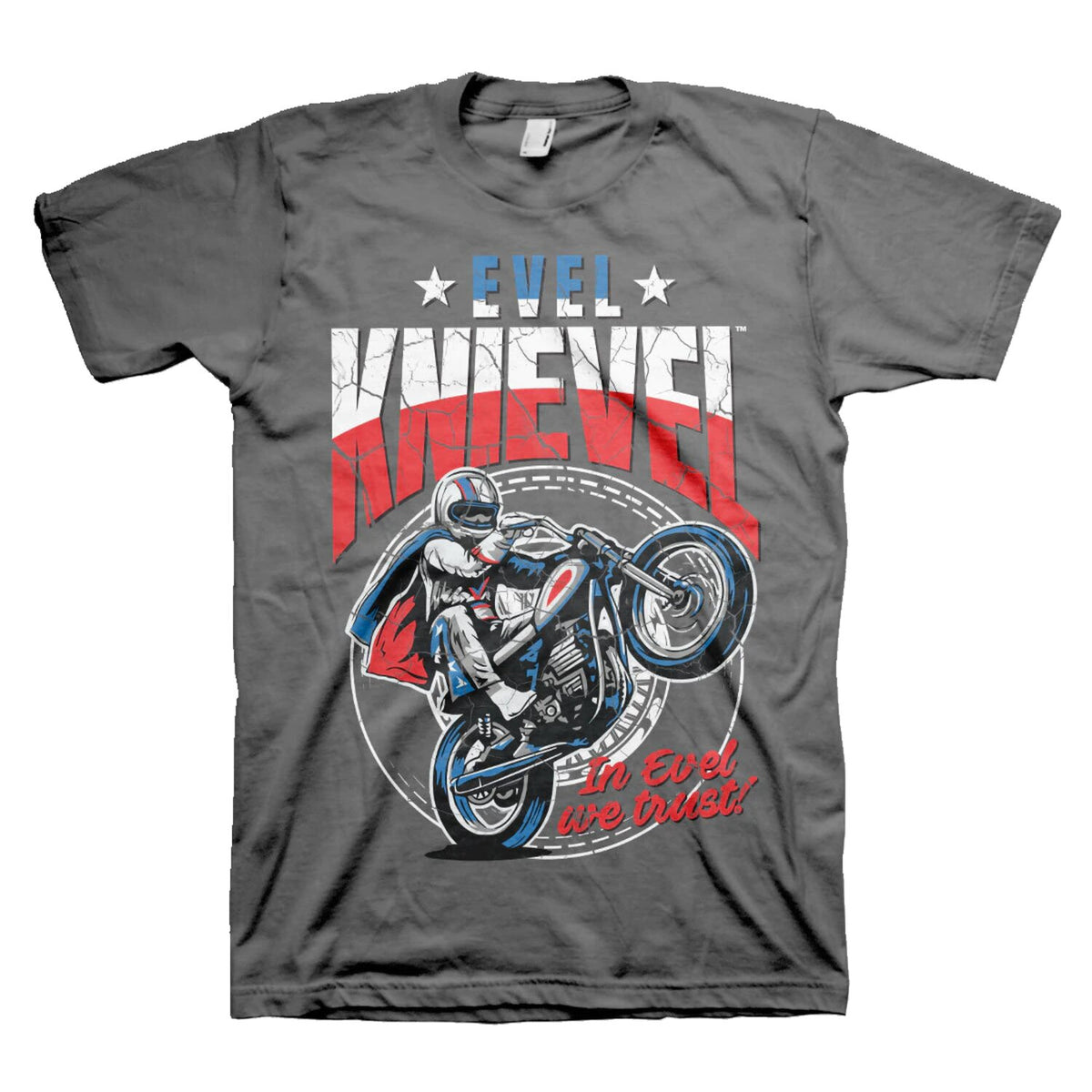 Evel Knievel Wheelie T-shirt dark grey