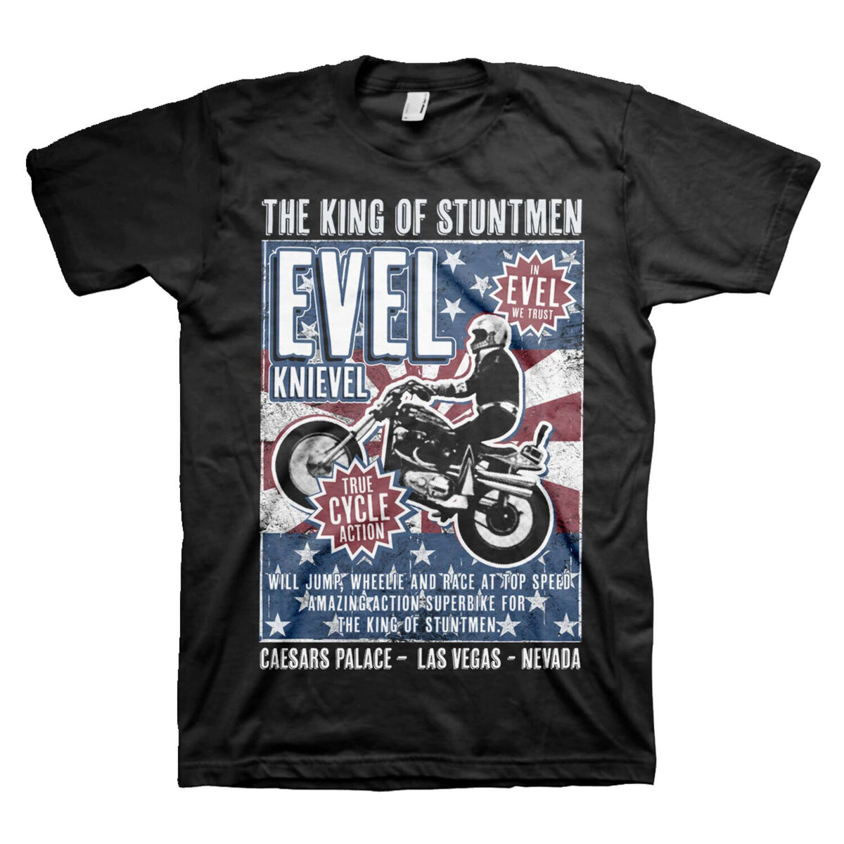 Evel Knievel Poster T-shirt black