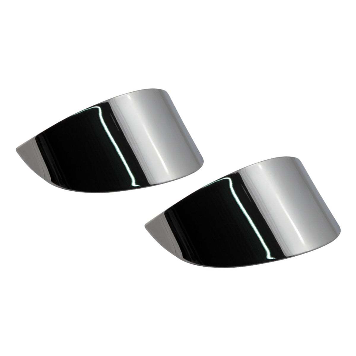 Smooth turn signal visor set. Chrome
