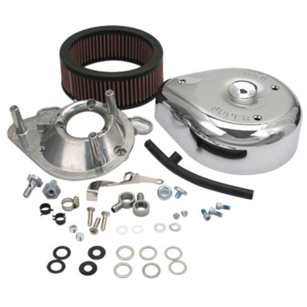 S&S, teardrop air cleaner assembly. Chrome