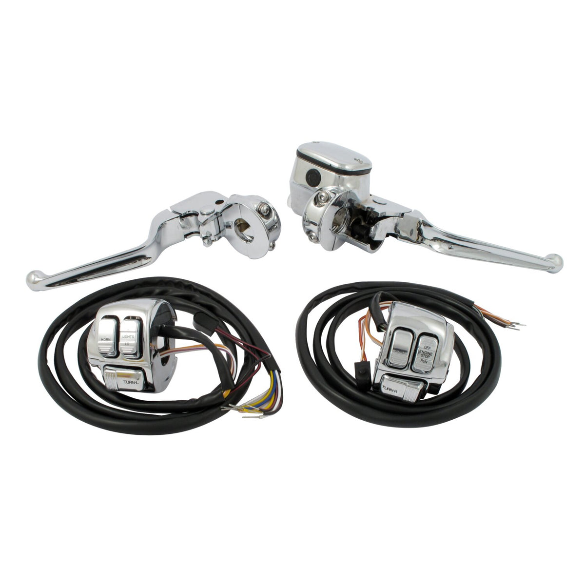 Handlebar control kit chrome 9/16" bore