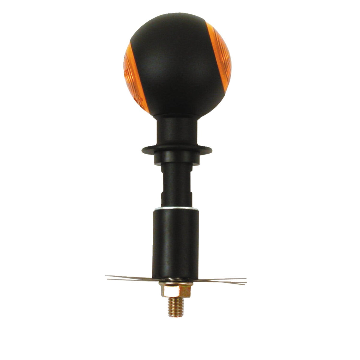 Mini bulls-eye, in-bar turn signals. Black